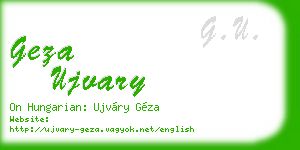 geza ujvary business card
